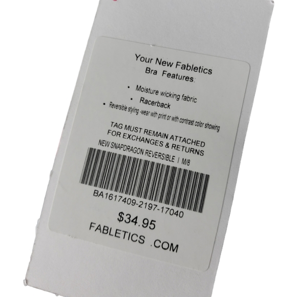Reversible Solid Print Fabletics Athletic Bra Spacey Abstract Barbi Size Med NWT - Picture 3 of 6